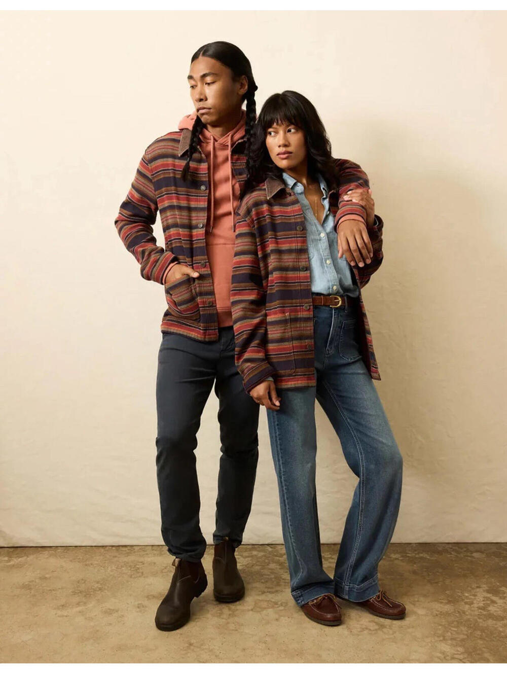 $298 Faherty High Ridge Twill Studio Jacket Unisex Size S Organic Cotton